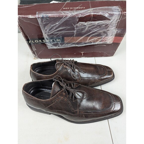Florsheim Oxford Shoes Men\'s 8 3E Brown Leather Lace Up Square Toe New (Other) main image 8